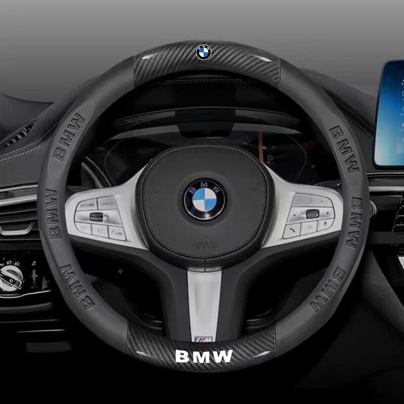 15" Steering Wheel Cover Leather For BMW Black New - Image 1 of 4
