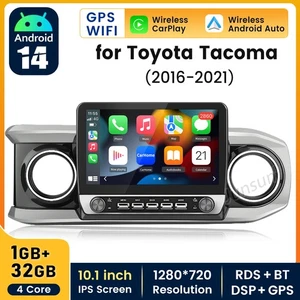 10"Apple Carplay For Toyota Tacoma 2016-2022 Car Stereo Radio Android 14 GPS SWC - Picture 1 of 18