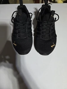 Puma Women's Axelion Black Gold Speckle Sneakers Size 8 - Picture 1 of 14