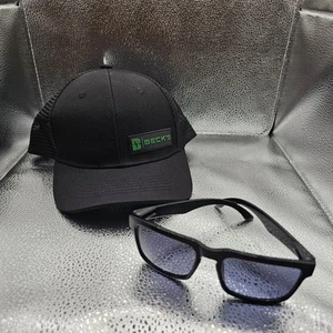 New Authentic Beck's Sunglasses Black Frame UV 400 Protection. Free Hat - Picture 1 of 9