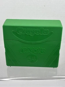 BIG Green Plastic BOX OF 64! 2018 Hallmark Keepsake CRAYOLA CRAYONS( Used 57) - Picture 1 of 6
