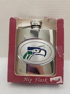 Seattle Seahawks Stainless Steel Hip Flask 6 oz. - Picture 1 of 4