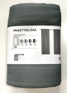 IKEA PRAKTTIDLOSA Green Room Darkening Curtains 2 panels (1 Pair) 50x98 New - Picture 1 of 5