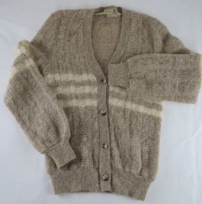 Vtg Samband of Iceland Icelook Pure New Wool Cardigan Grunge Sweater Beige M - Image 1 of 4
