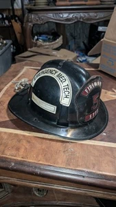Vintage Fireman Helmet Emergency Med Tech Number 5 Stfd 1969 Class D Topgard - Picture 1 of 6
