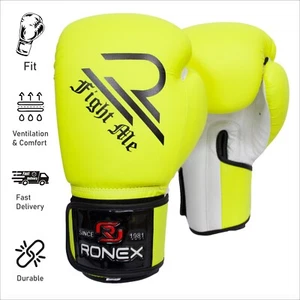 Ronex Boxing Gloves Durable PU Leather Pro Quality for Sparring & Training - Picture 1 of 5