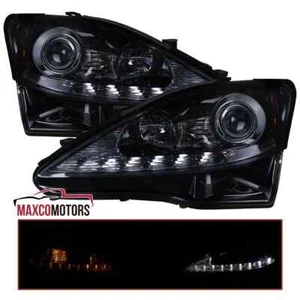 Smoke Projector Sequential LED Strip Headlights Fits 2006-2010 Lexus IS250 IS350 - Picture 1 of 7