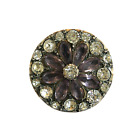 Button Antique - Rhinestone - 27 MM - 18th/19th - Medium Paste Rhinestone Button