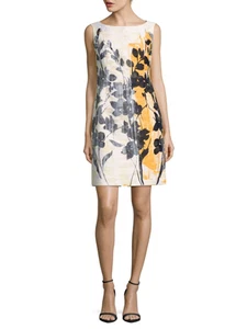 SZ 10 LAFAYETTE 148 NEW YORK 'FAITH' PRINT SLEEVELESS SHEATH DRESS NWT - Bild 1 von 2
