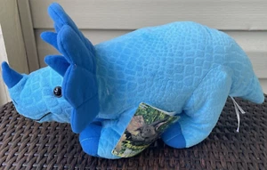 Fiesta A69488 Blue Emboss Triceratops Dinosaur Plush Animal 16" New with tags - Picture 1 of 4