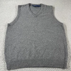 Gieves & Hawkes Savile Row Mens Sweater Vest V Neck 100% Cashmere Grey XL - Picture 1 of 9