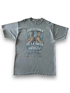 Vintage Y2K Oscar De La Hoya Sugar Shane Mosley Destiny Boxing T-Shirt Size L - Picture 1 of 10
