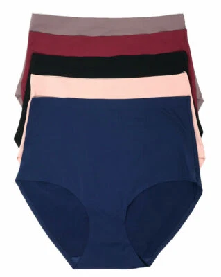 Lote de 4 bragas calzoncillos ropa interior corte láser cintura alta para mujer S-XL #87308H Foto 1 de 2