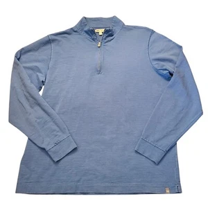 Peter Millar Men's Large Light Blue Long Sleeve 1/4 Zip Golf Casual Pullover - Imagen 1 de 13
