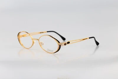 Diva 5123 2, Vintage Años 90 Oro y Negro Estrás Ovalado Monturas de Gafas Nuevo de Lote Antiguo Foto 1 de 4