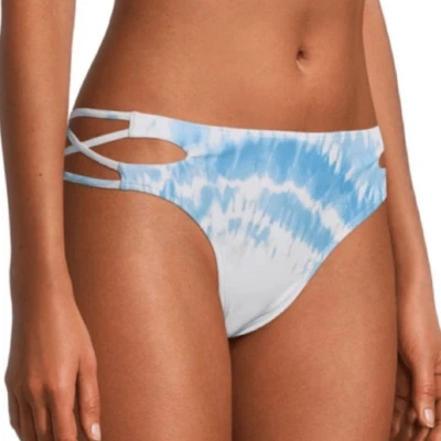 XOXO Blue Tie-Dye Cutout Side Hipster Bikini Bottoms, Size L, NWT - Image 1 of 4