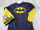 NWT Batman Long Sleeved Layer Shirt Beanie Hat Combo Boys Size XL 18