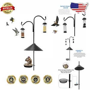 Shepherd Hook Squirrel Proof Bird Feeder Set - Attract Wild Birds Effortlessly - Picture 1 of 8
