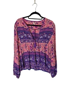 Spell and The Gypsy Folktown Blouse In Blossom Large Boho Peasant Whimsical - Picture 1 of 5