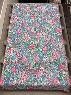 Lilly Pulitzer Lounge Towel 40" x 72" Microfiber Blue Pink Floral Tropical Beach - Image 1 of 3