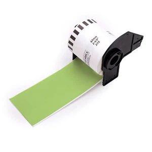 Non-OEM Fits BROTHER DK-2205 GREEN Continuous Labels (2) Rolls 2-4/9" by 100' - Picture 1 of 8