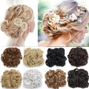 Curly Hair Bun Chignon Large Comb Clip In Synthetic Updo Buns Hair Extensions J2 - Picture 1 of 23