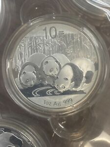 2013, 2014 & 2015 CHINA SILVER PANDA 1 OUNCE COINS BU IN CAPSULE FROM SEALED PK