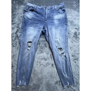 Jeans STS blu donna 18 denim invecchiato bordo grezzo caviglia - Foto 1 di 8