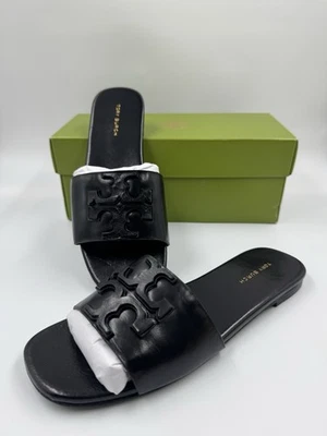 Tory Burch INES Clásico Banda Única Cuero de Cabra Slide (Negro Perfecto) Talla 6 Foto 1 de 4