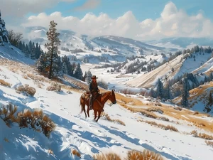 Horse Cowboy Farm Rustic Cattle Cowboy High Quality Canvas/Photo Paper PA133 - Picture 1 of 6