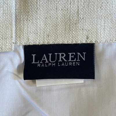 2 paneles de cortina Ralph Lauren forrados en blanco roto 4 % lino lengüeta oculta 83"X52" Foto 1 de 4