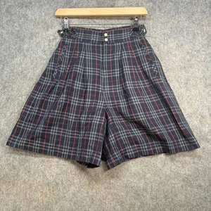 Burberry Shorts Womens Size UK Small Navy Nova Check Cotton High Waist Designer - Picture 1 of 7