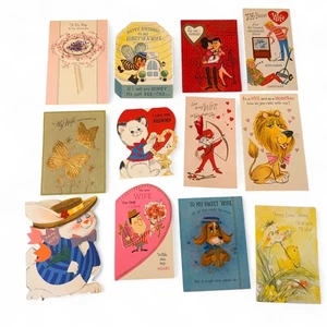 Lote De Colección De 12 Tarjetas De Felicitación - Esposa, Madre Y Temas De Pascua - Años 50-70 - Imagen 1 de 10