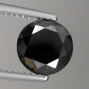 2.78cts 8.2mm Round Fancy Jet Black Natural Earth Mined Loose Diamonds - Picture 1 of 3