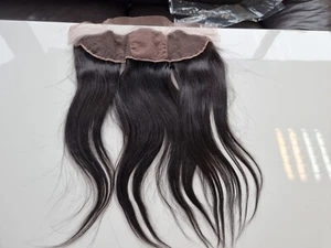 12A 20INCH 13X4 BASE SEDA FRONTAL BRASILEÑO VIRGEN CABELLO HUMANO LISO 1B# 90g - Imagen 1 de 9