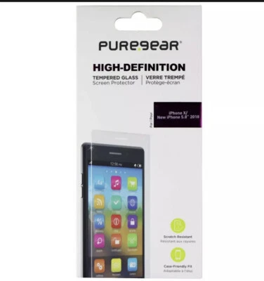 PureGear HD Tempered Glass Screen Protector for Apple iPhone Xs/X - Clear - Image 1 of 2