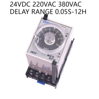 Time Relay JSZ3A Timer Power-on Delay Delay Range 0.05s-12h 24VDC 220VAC 380VAC - Image 1 of 4