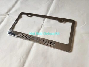 Silver 3D Emblem Number Plate Silver License Plate Frame For Mercedes Benz AMG - Picture 1 of 5