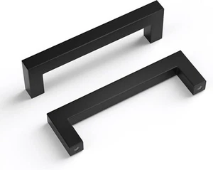 Schwarze quadratische Schubladengriffe, Aluminiumlegierung Hardware Ziehen für Küche Bad - Bild 1 von 12
