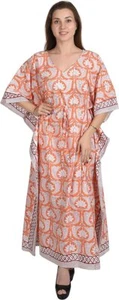 Plus Size Women V-Neck Cotton Linen Maxi Dress Kaftan Casual Baggy Long Dress - Picture 1 of 6