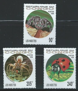 Congo Sc 1075-7 Insects Tarantula,  Spider,  Ladybug - Picture 1 of 6
