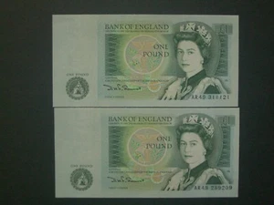 ***2 'EF' ** AR48 & AR49 £1 Somerset British Banknotes*** - Picture 1 of 8