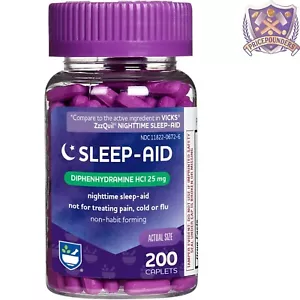 Fast-Acting Diphenhydramine Sleep Aid for Insomnia Relief - 200 Caplet Package - Picture 1 of 4