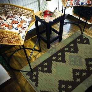 Amazing Flat Weave Kilim Small Orientals Woolen Tribal Area Rug 117x84 cm B29223 - Picture 1 of 8