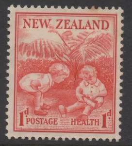 NEW ZEALAND 1938 HEALTH 1d RED 'CHILDREN' STAMP MH - Picture 1 of 2
