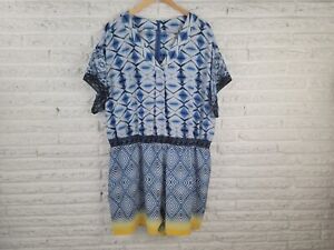 Harper Liv Womens Romper 24 Polyester Blue Yellow Watercolor Casual