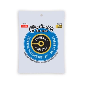 3-Pack of Martin Authentic Acoustic SP MA140 80/20 Guitar Strings, Light (12-54) - Picture 1 of 2