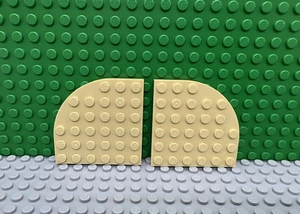 Lego 2 Tan 6x6 base plate with rounded corner NEW - Picture 1 of 1