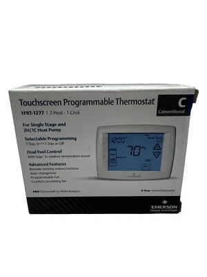 White-Rodgers 01F97 1277  Touchscreen 2H/1C Thermostats, 7, 5-1-1 Conventional - Image 1 of 3