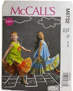 #M6732 McCalls Girls Top and bell bottom Pants Sewing Pattern - Picture 1 of 4